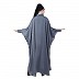 Designer Shirt style Kaftan with inner abaya-Grey-Black